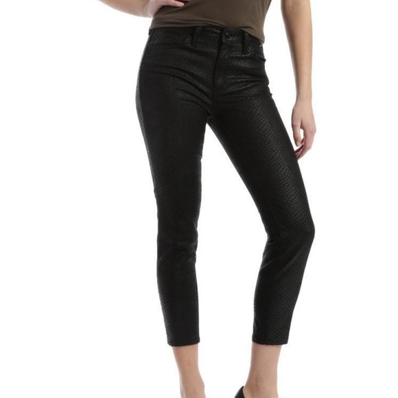 NWT Mavi Jeans Tess Coated cropped Denim Skinny Jeans - 31 / Black Snake - Picture 1 of 6